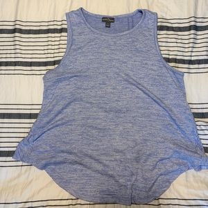 Blue high low tank top